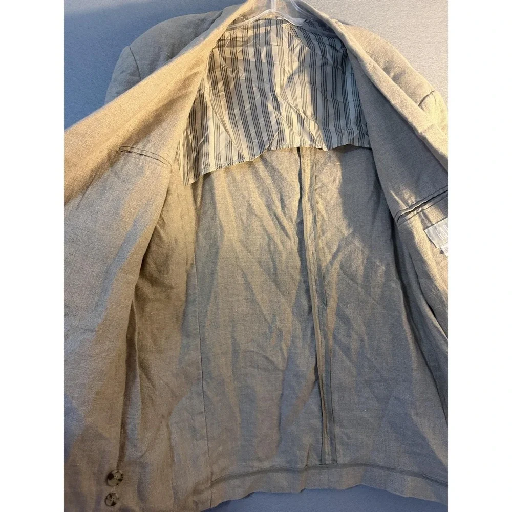 Gap Blazer Sport Coat Mens M Beige 100% Linen Summer Casual Jacket Lightweight